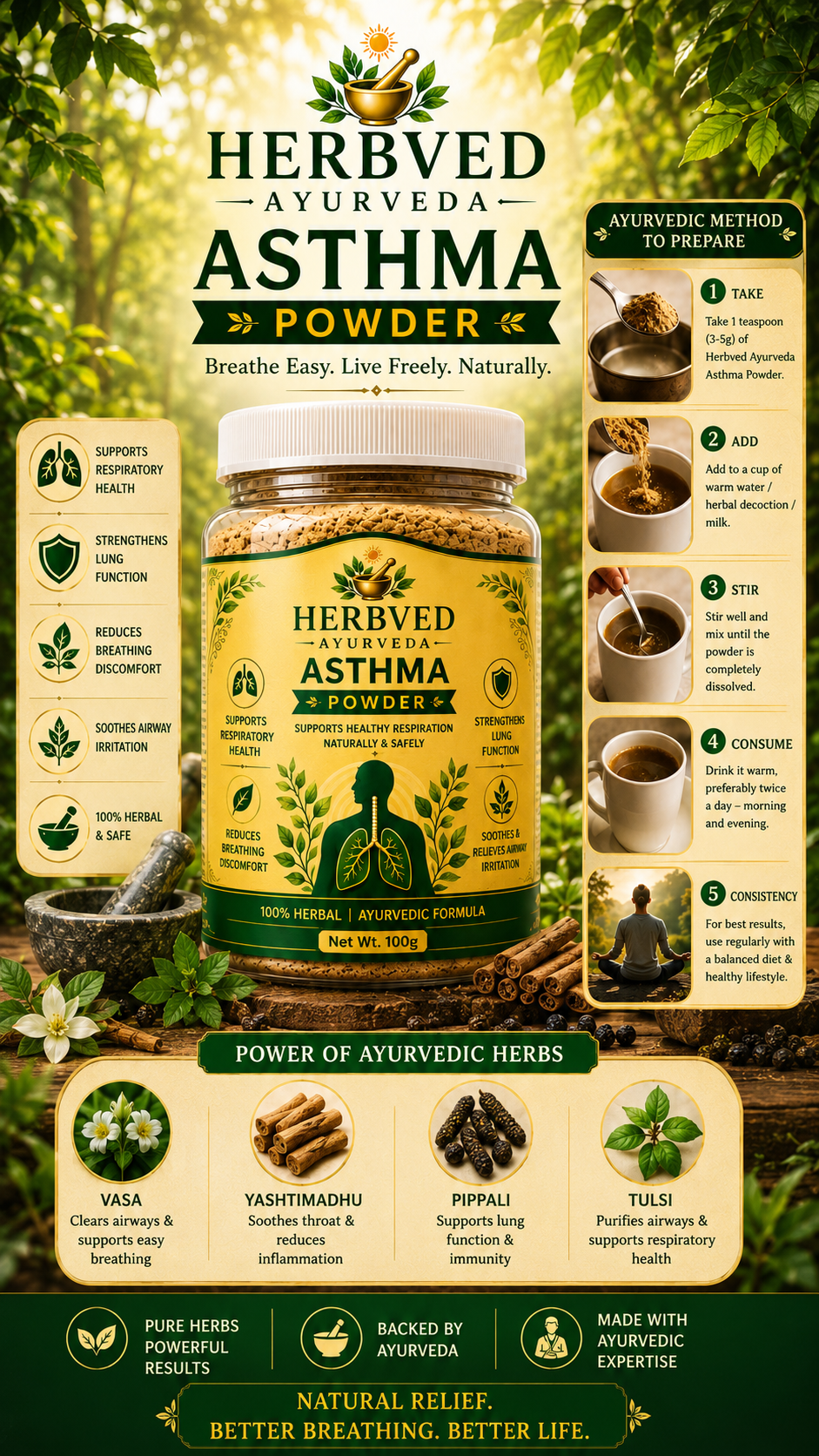 Herbved Asthma Care Powder 30 Days Challenge