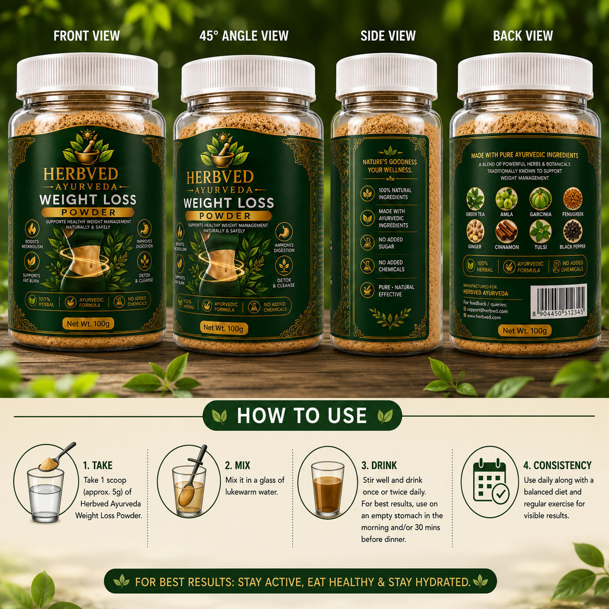 Herbveda Weight Loss Powder 30 Days Challege