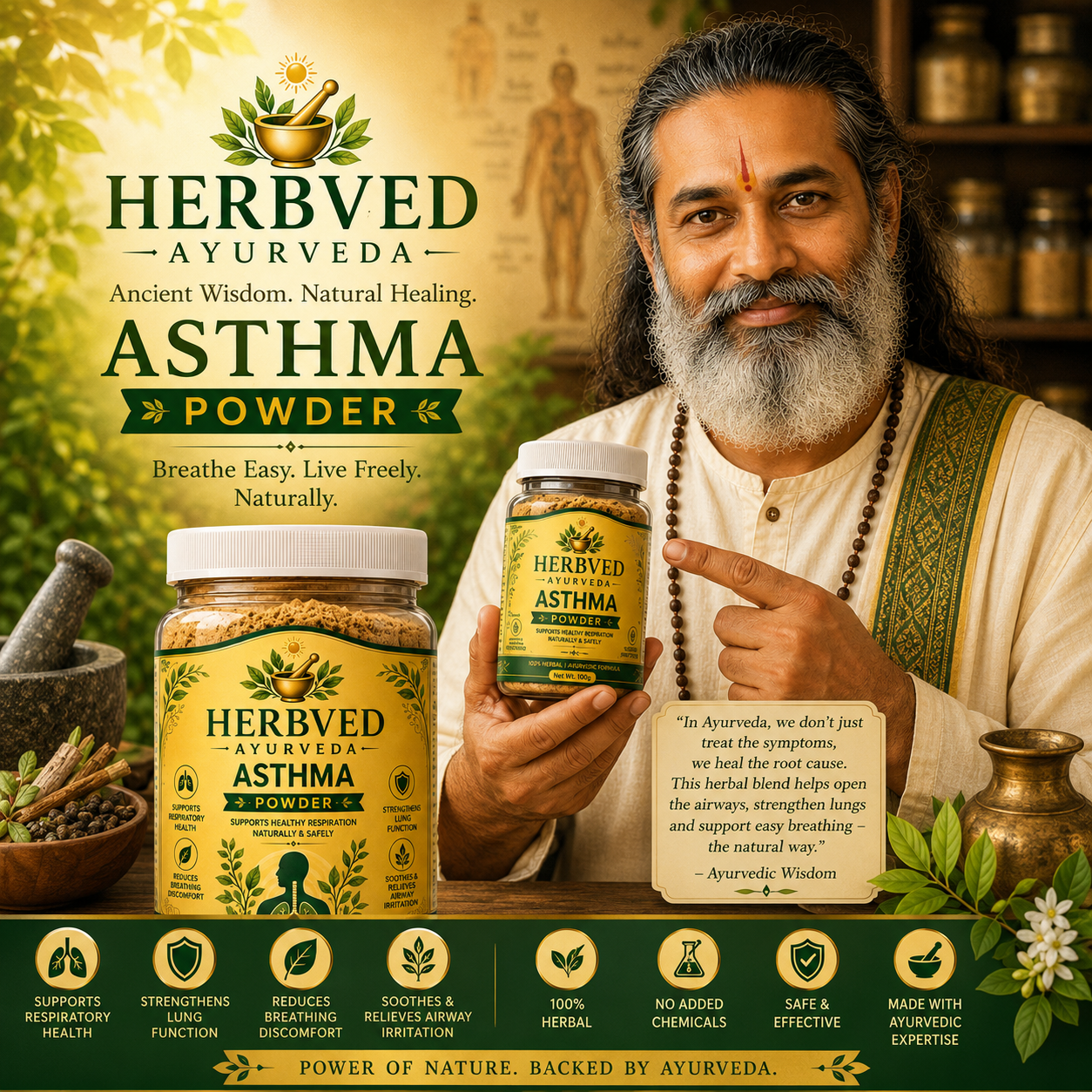 Herbved Asthma Care Powder 30 Days Challenge