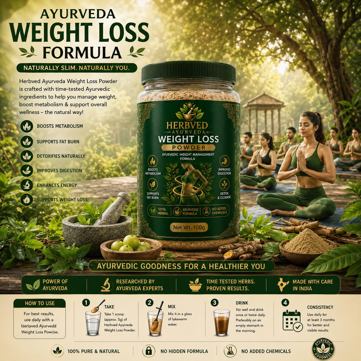 Herbveda Weight Loss Powder 30 Days Challege
