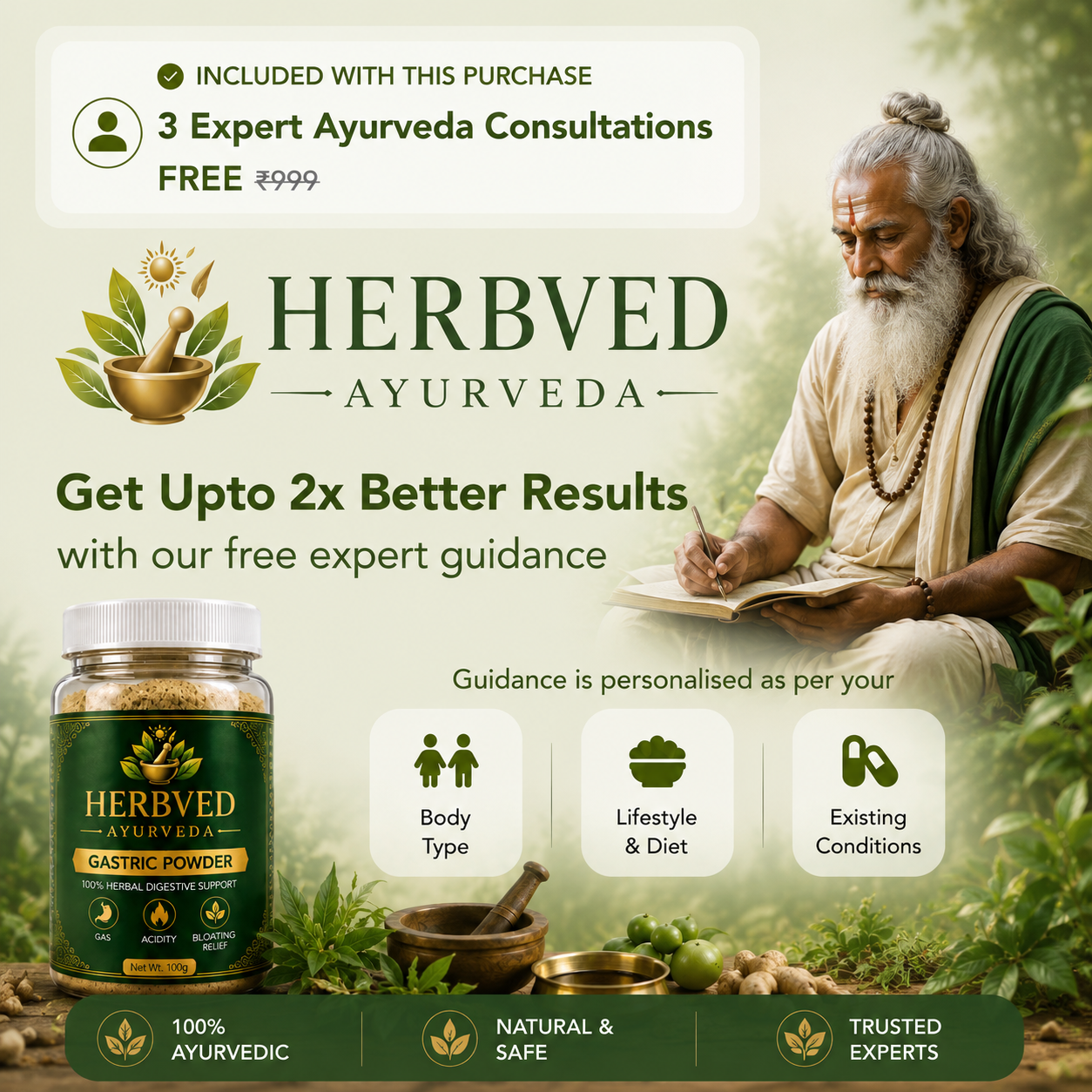 Herbved Gastric Powder 60 Days Challenge