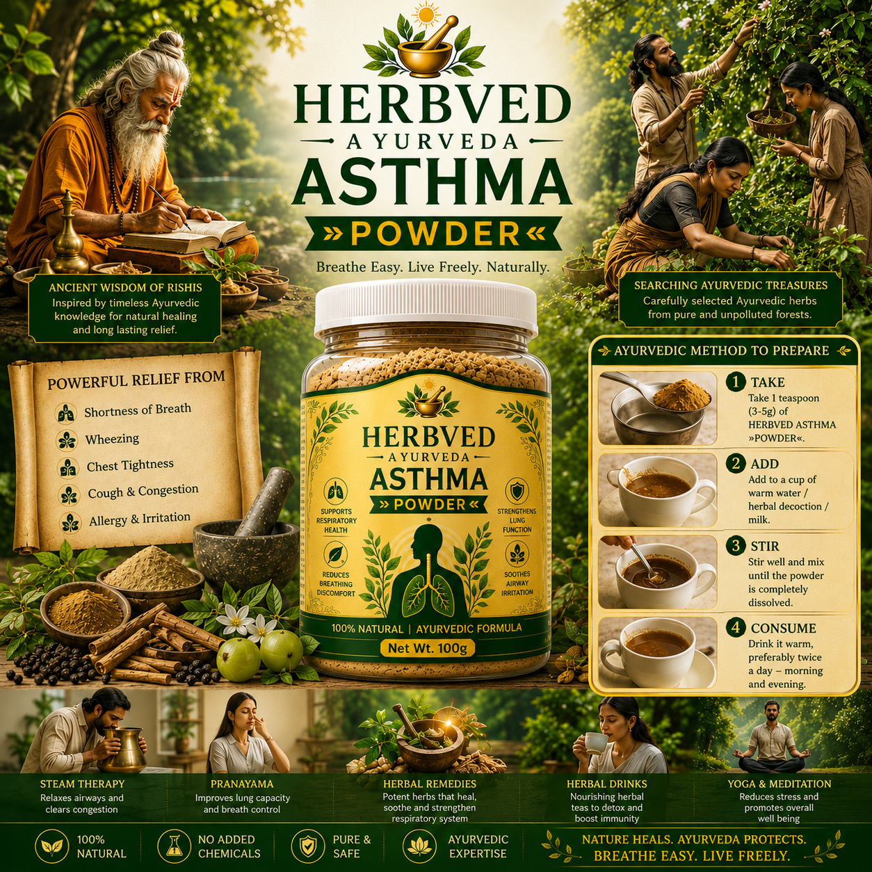 Herbved Asthma Care Powder 30 Days Challenge