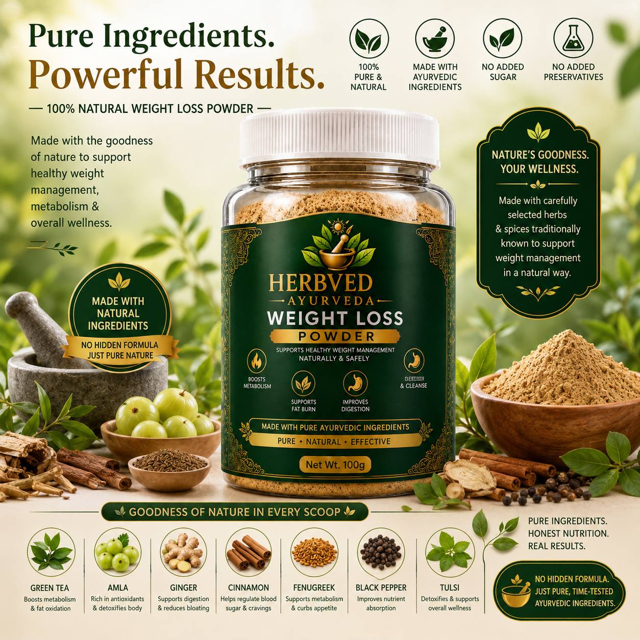 Herbveda Weight Loss Powder 30 Days Challege