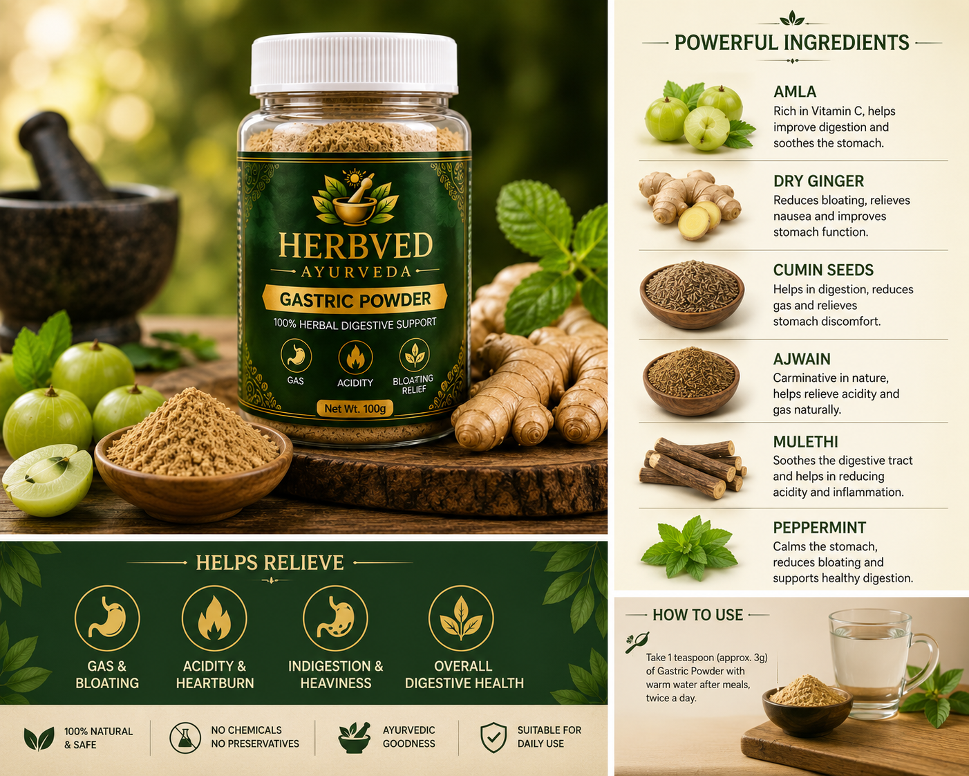 Herbved Gastric Powder 60 Days Challenge