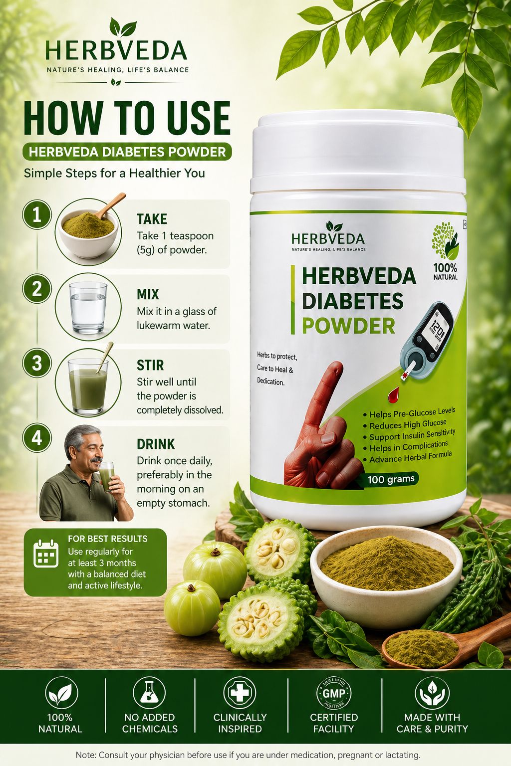 HERBVEDA DIABETES BLOOD SUGAR POWDER