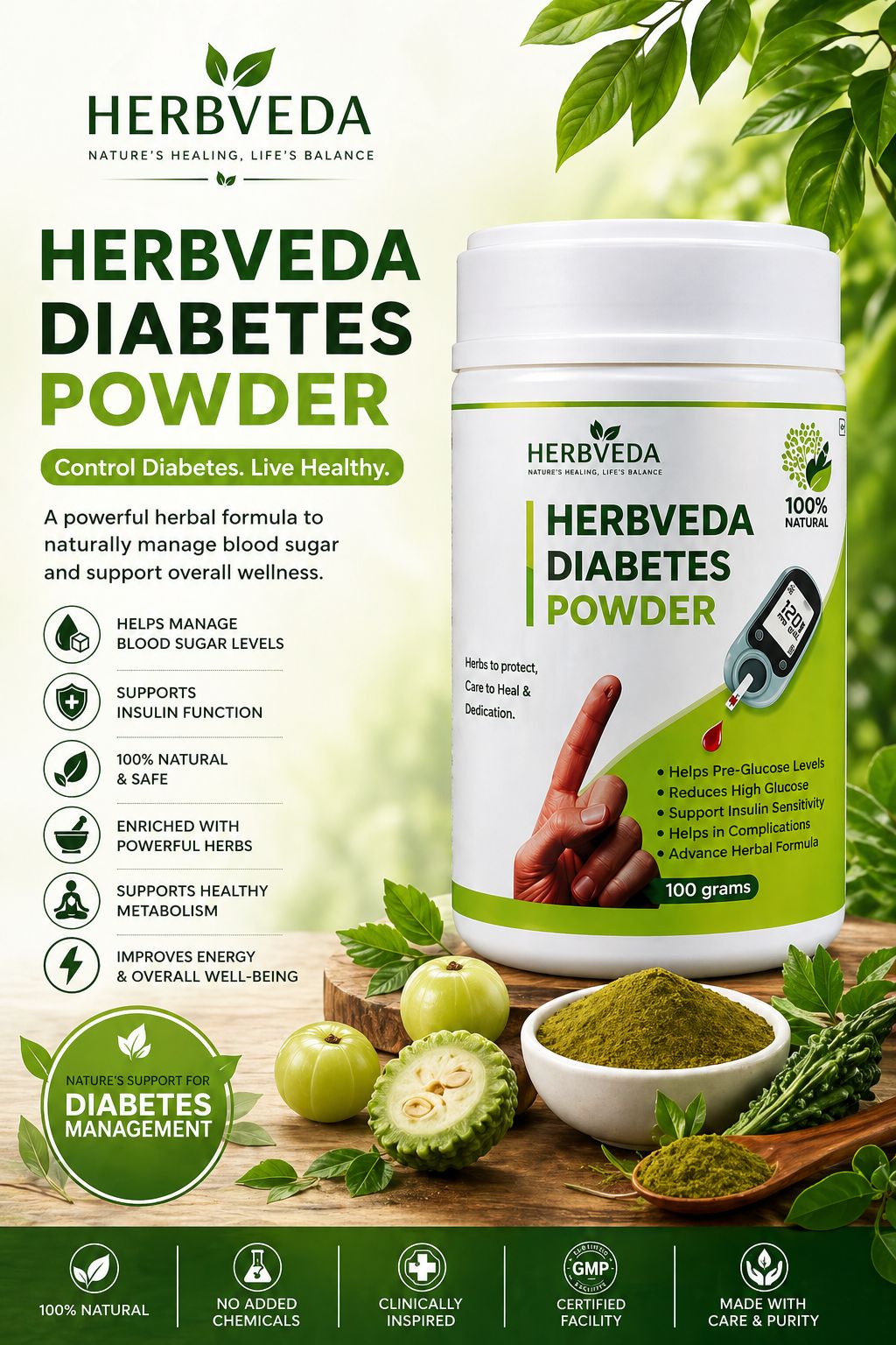 HERBVEDA DIABETES BLOOD SUGAR POWDER
