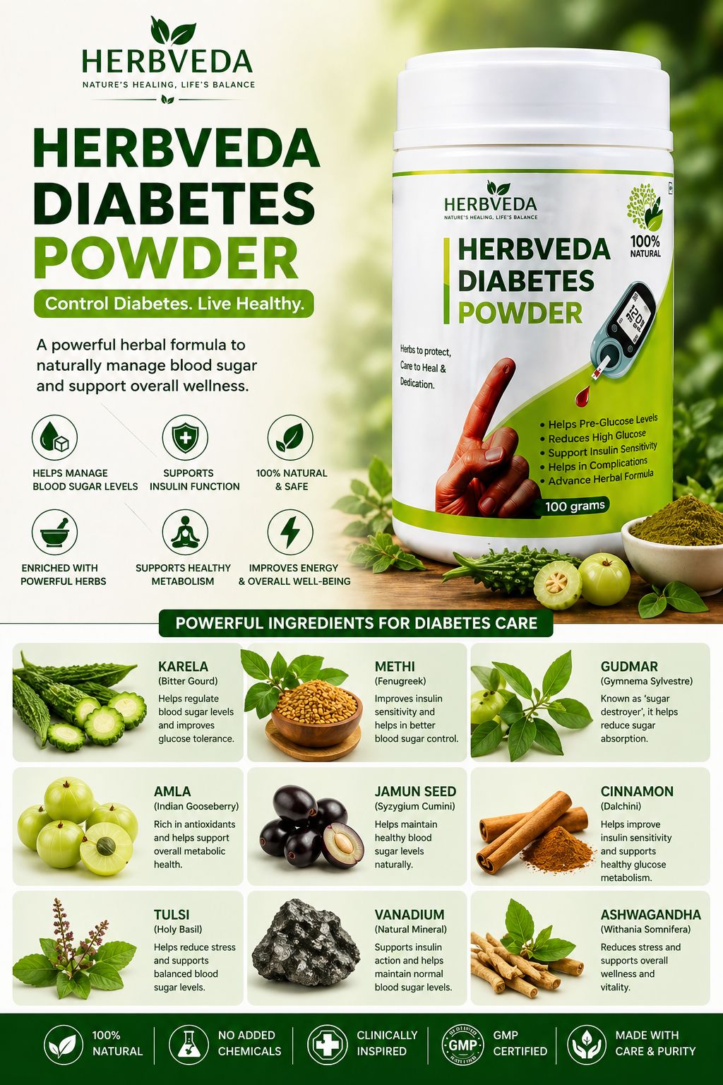 HERBVEDA DIABETES BLOOD SUGAR POWDER