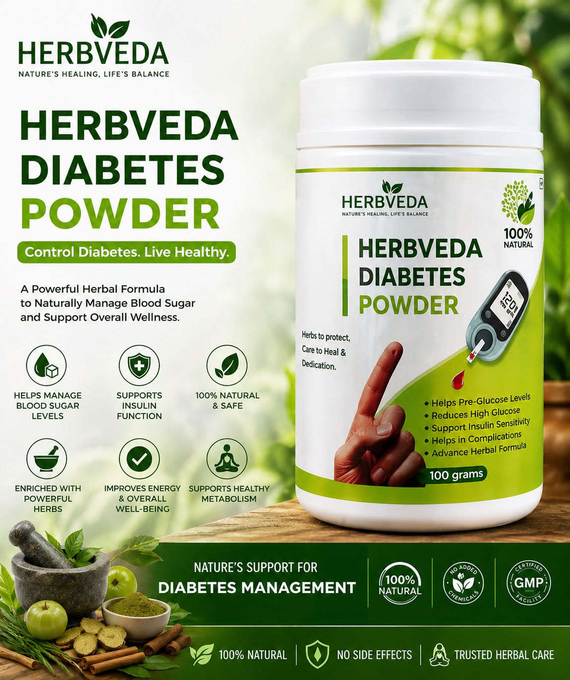 HERBVEDA DIABETES BLOOD SUGAR POWDER