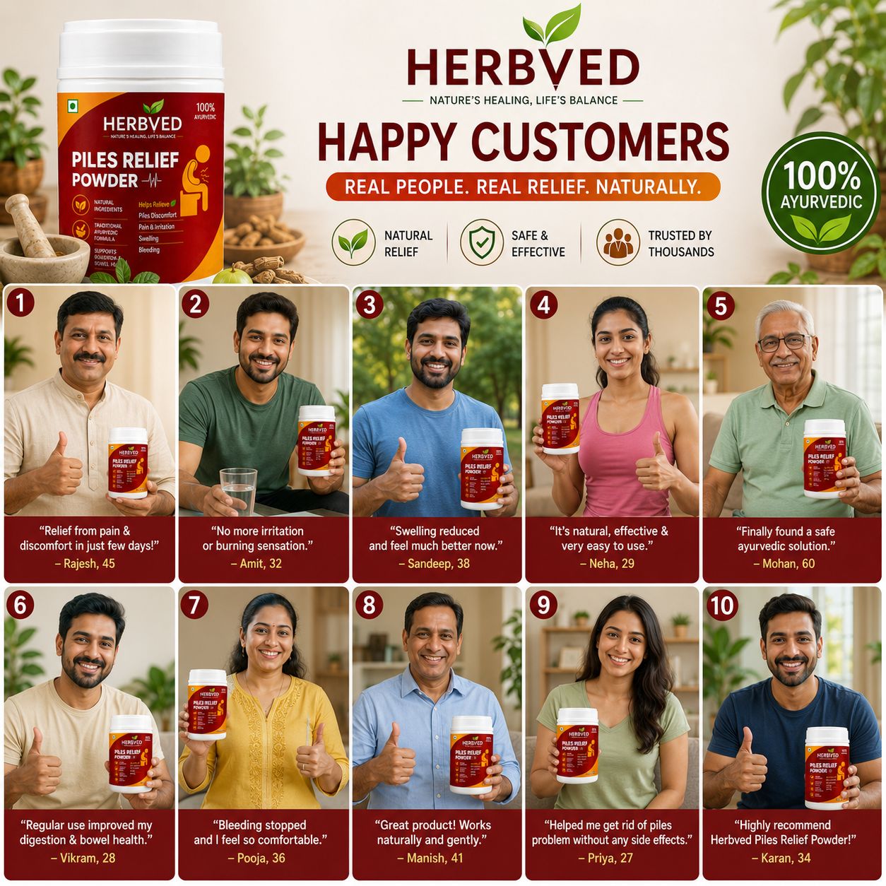 HERBVED PILES RELIEF POWDER-30 DAYS CHALLENGE